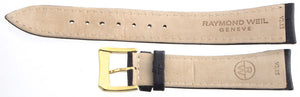 Raymond Weil 19mm Black Alligator Leather Watch Band  Gold Tone Buckle v2.15