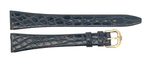 Raymond Weil 15mm Black Leather Watch Band  Gold Tone Buckle