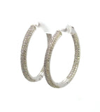 Sterling Silver Women's Silver-tone CZ Cubic Zirconia Hoop Earrings