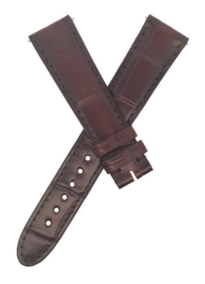 Montblanc 18mm x 15mm Dark Brown Alligator Unisex Leather Watch Band FYK