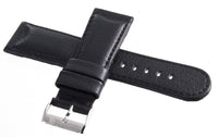 Grimoldi 22mm Black Alligator Leather Watch Band W/ Silver Buckle