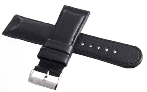 Grimoldi 22mm Black Alligator Leather Watch Band W/ Silver Buckle