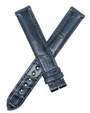 Cartier 14mm x 14mm Navy Blue Glossy Alligator Leather Watch Band KDA7AAMB