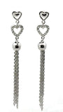 Sterling Silver  Cubic Zirconia Heart Shape Teardrop Womens Earrings