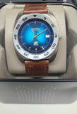 Fossil Blue Dial Brown Leather Band Men's Watch AM-3680