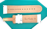 JoJo JoJino 24mm White Polyurathane Watch Band Strap W/Rose Gold Tone Buckle