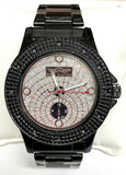 Kings Master Mens Rose Gold and Silver Dial Black Strap Watch