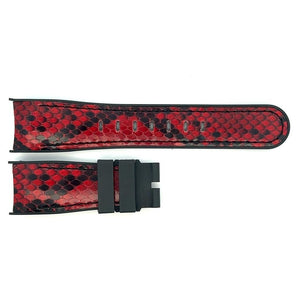 Corum 22mmx18mm Black and Red Rubber Watch Band Strap