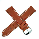 Men's 22mm x 22mm Brown Leather Fossil Silver Buckle Watch Band Strap