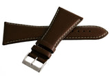 LOCMAN 36mm Brown Leather Silver Buckle Watch Band Strap