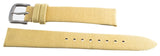 Authentic Locman 16mm Beige Ribbed Leather Watch Band Strap with Buckle