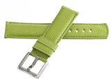LOCMAN Women's 21mm x 20mm Green Lizard Leather Silver Buckle Watch Band