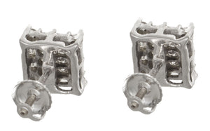 8mm 14k White Gold 1ct Diamond Earrings