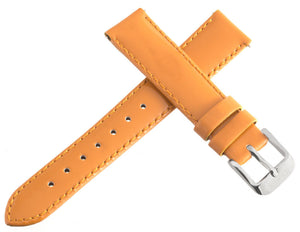 Ice Tek 16mm Womens Orange Patent Leather Watch Band Strap Silver Tone Buckle