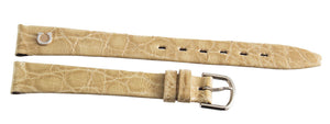 Genuine Omega 12mm Ivory Alligator Leather Silver Buckle Women's Watch Band