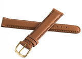 Rotary Women's 17mm Brown Genuine Leather Gold Buckle Watch Strap Band