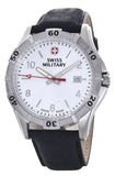 Swiss Military Men's Silver Dial Black Leather Band Watch 0941.00