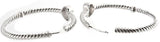 Sterling Silver Round Hoops Diamond Hearts Women’s Earrings