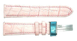 Aqua Master 22mm Pink Leather Silver Buckle Women's Watch Band Strap