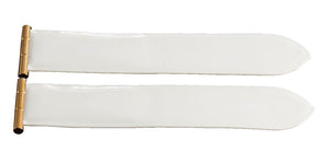 Boucheron 22.5mm Women's White Shiny Leather Rose Gold Lug Watch Band Strap