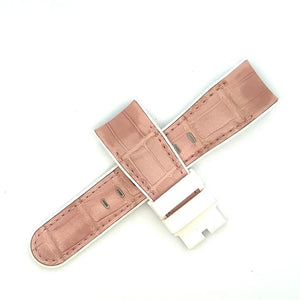 Corum 22mmx18mm White and Pink  Rubber Watch Band Strap