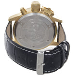 Invicta Men's 4904 Blue Dial Gold Case Black Leather Band Chronograph Watch