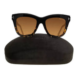 Tom Ford Sunglasses FT0685 05E Julie Black/Havana/Gold Square Women's