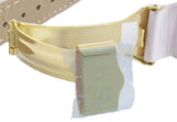 Swiss Master Women's Round Gold-Tone Case Silver Dial White Band Diamond Watch