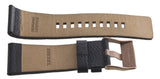 Diesel 26mm x 23mm Black Leather Watch Band With Rose Gold Buckle