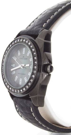 Anne Klein 10/9669  Women's Swarovski Crystal Accented MOP Dial Leather Watch