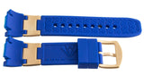 Aqua Master 28mm Blue Rubber Watch Band Strap W/Gold Buckle