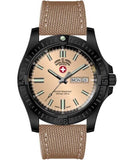 CX Swiss Military DESERT STORM Day/Date watch 42mm Khaki strap Khaki dial 3099