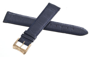 Raymond Weil 19mm x 16mm Blue Alligator Leather Band With Gold Buckle