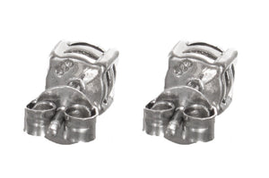 5mm Sterling Silver Black CZ Stone Stud Earrings