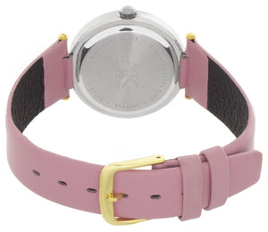 Anne Klein Women's 10/9417 Mother of Pearl Dial Pink Leather Strap Watch