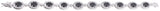 Sterling Silver 925 Oval Womens Black and White CZ Stone Bracelet 10mm Wide