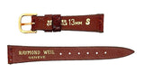 Raymond Weil 13mm S  Women's Brown Leather Watch Band Gold Buckle