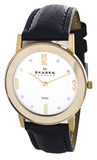 Skagen Women's  Silver Dial Black Leather Band Watch 39LGG2