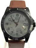 Wenger 79016 Grey Dial Brown Leather Strap Quartz Watch