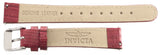 Invicta Womens 16mm Shiny Red Leather Watch Band Strap Silver Pin Buckle