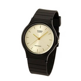 Casio Men's Quartz Champagne Dial Black Resin Analog Watch MQ24-9E