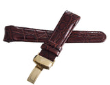 Aqua Master Men's 22mm Burgundy Alligator Leather Gold Buckle Watch Band