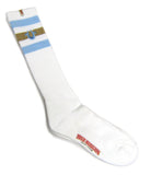 True Religion One Pair Pastel Blue / Brown Striped Socks Sock Size 10-13