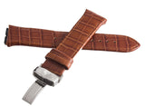 Aqua Master Men's 19x23mm Brown Leather Silver Buckle Watch Band Strap