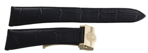 Raymond Weil Men's 20mm x 16mm Black Leather Band Gold Buckle Watch Band V3.17