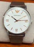 Emporio Armani AR11173 Kappa White Dial Brown Leather Strap Men's Watch