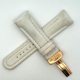 Jojino 22mm White Rubber Gold-tone Buckle Watch Band Strap