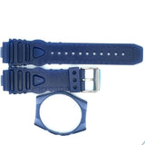 Aqua Master 24mm x 20mm Blue Rubber W Silver Buckle & Case Cover Watch w13M