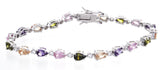 Women's Silver Multi Color Crystal Bracelet