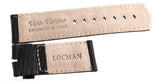 LOCMAN Men's 24mm x 24mm Black Lizard Leather Watch Band
